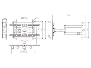 Multibrackets MB-6737 TV Wall Mount Bracket for TVs up to 80" / 45kg hind ja info | Multibrackets Kodumasinad | hansapost.ee