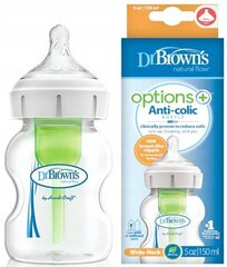 Бутылочка против коликов Dr. Browns Options Plus, 0 месяцев+, 150 мл цена и информация | Бутылочки и аксессуары | hansapost.ee