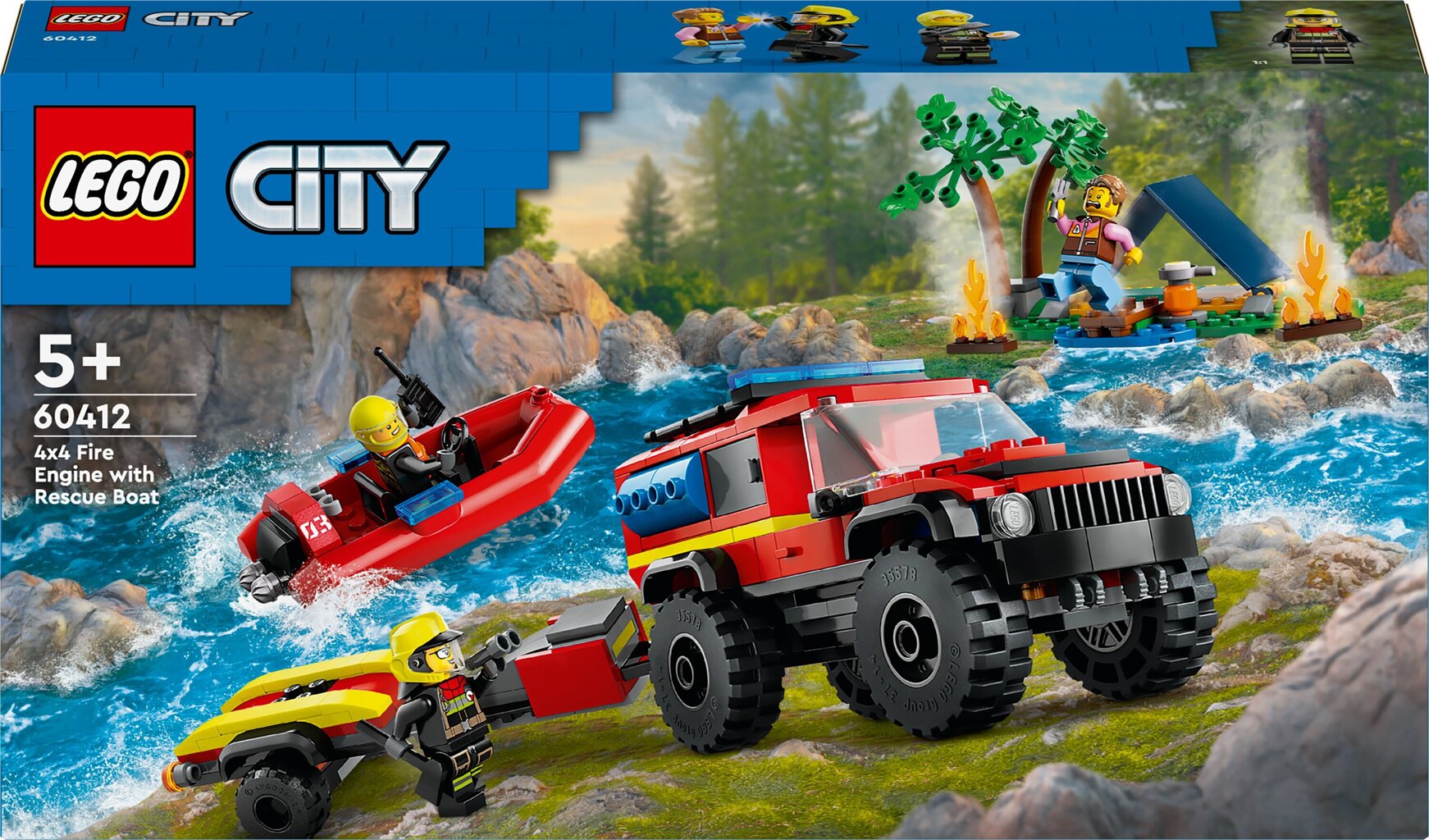 60412 Lego® City 4x4 tuletõrjeauto koos päästepaadiga цена | hansapost.ee