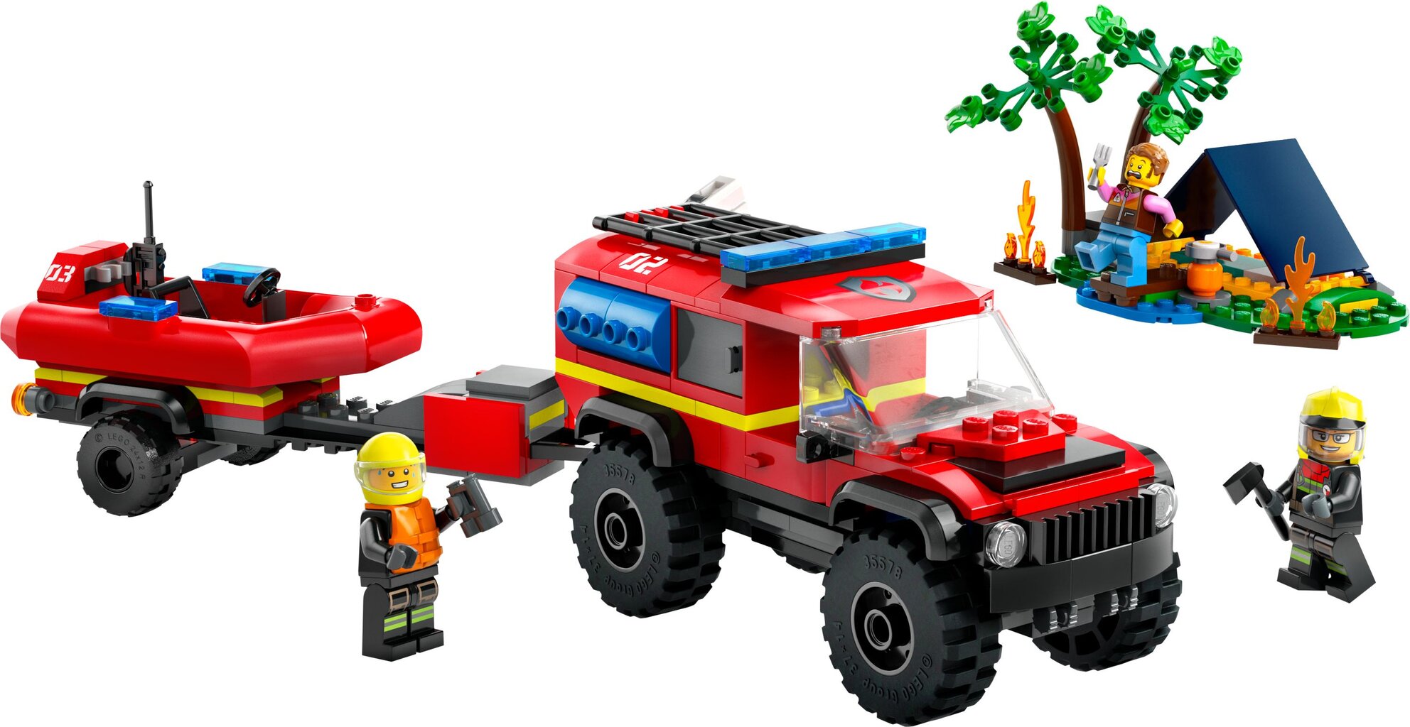 60412 LEGO® City 4x4 Пожарная машина со спасательной лодкой цена |  hansapost.ee