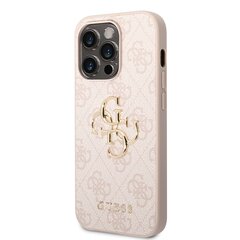 Guess PU 4G Metal Logo Case for iPhone 15 Pro Max Pink цена и информация | Чехлы для телефонов | hansapost.ee