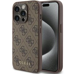 Guess GUHCP15LG4GFBR iPhone 15 Pro 6.1" brązowy|brown hard case 4G Metal Gold Logo цена и информация | Чехлы для телефонов | hansapost.ee