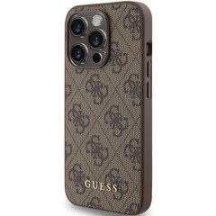 Guess GUHCP15LG4GFBR iPhone 15 Pro 6.1" brązowy|brown hard case 4G Metal Gold Logo цена и информация | Чехлы для телефонов | hansapost.ee