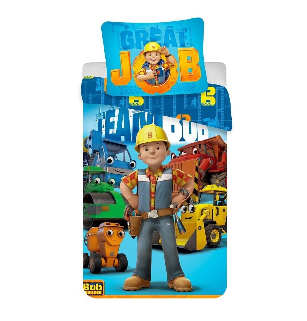 Voodipesukomplekt Bob the Builder 140 x 200 cm + padjapüür 70 x 90 cm hind ja info | Laste voodipesu | hansapost.ee