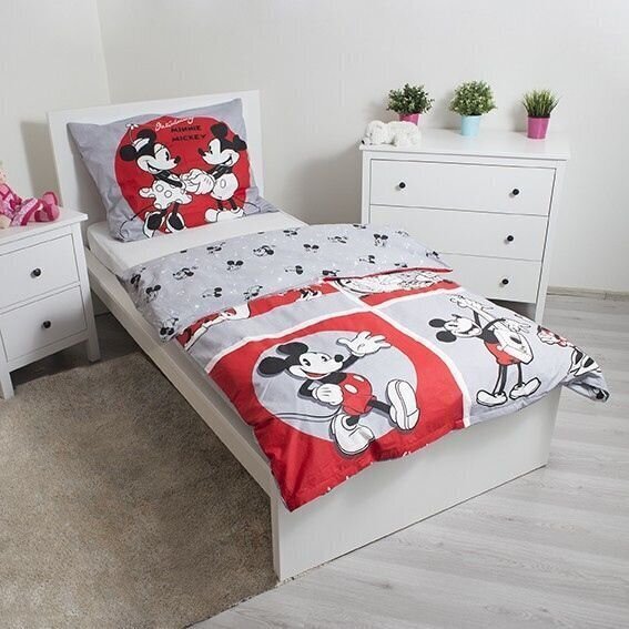 Voodipesukomplekt Minnie & Mickey 140 x 200 cm + padjapüür 70 x 90 cm цена и информация | Laste voodipesu | hansapost.ee