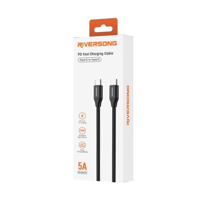 Riversong Hercules C3 USB-C - USB-C 1,2m 100W, CT82 hind ja info | Mobiiltelefonide kaablid | hansapost.ee