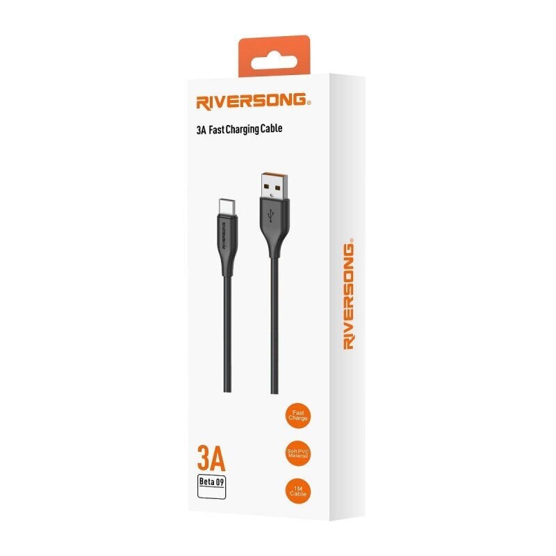 Riversong Beta 09 USB - microUSB 1,0m 3A, CM85 hind ja info | Mobiiltelefonide kaablid | hansapost.ee