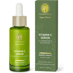 Näoseerum Primavera Vitamin C Serum Illuminating & Balancing, 30 ml hind ja info | Näoõlid, ampullid ja seerumid | hansapost.ee