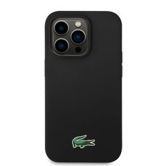 Lacoste Liquid Silicone Microfiber Croc Logo MagSafe Case for iPhone 15 Pro Max Black цена и информация | Чехлы для телефонов | hansapost.ee