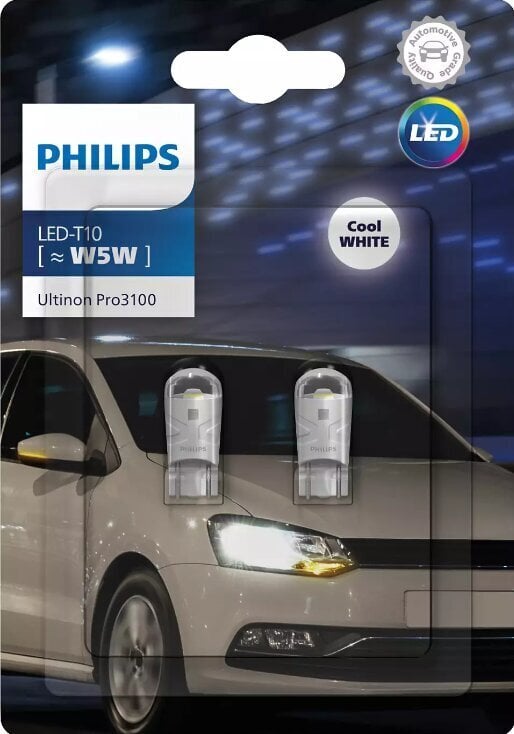 Pirn Philips W5W T10 12V Ultinon Pro3100 LED 6500K, 2 tk цена и информация | Autopirnid | hansapost.ee