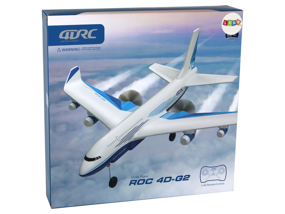 Rc lennuk 4D-G2 Lean Toys, valge цена и информация | Mänguasjad poistele | hansapost.ee