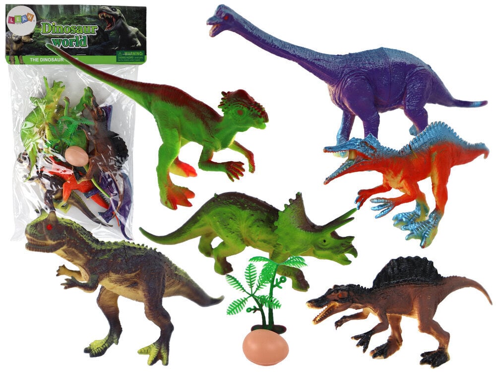 Dinosauruste kujude komplekt koos tarvikutega Lean Toys, 6 tk. цена и информация | Mänguasjad poistele | hansapost.ee