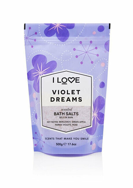 Vannisool I Love Bath Salts Violet Dreams, 500g hind ja info | Dušigeelid, õlid | hansapost.ee