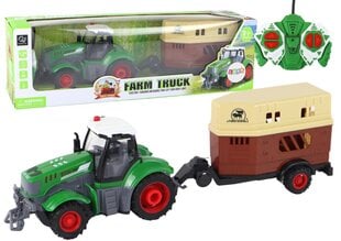 Зеленый трактор с прицепом для лошадей цена и информация | Игрушки для мальчиков | hansapost.ee