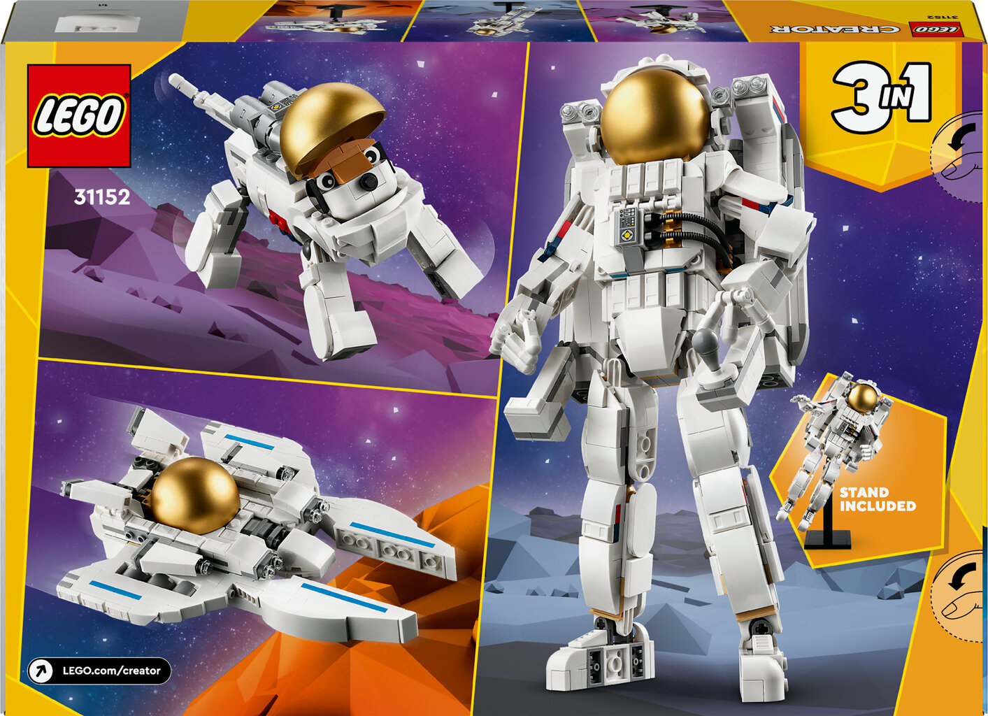 31152 Lego® Creator Astronaut kosmoses цена и информация | Klotsid ja konstruktorid | hansapost.ee