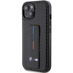 BMW BMHCP15XGSPCCK iPhone 15 Pro Max 6.7" czarny|black hardcase Grip Stand Smooth & Carbon цена и информация | Чехлы для телефонов | hansapost.ee