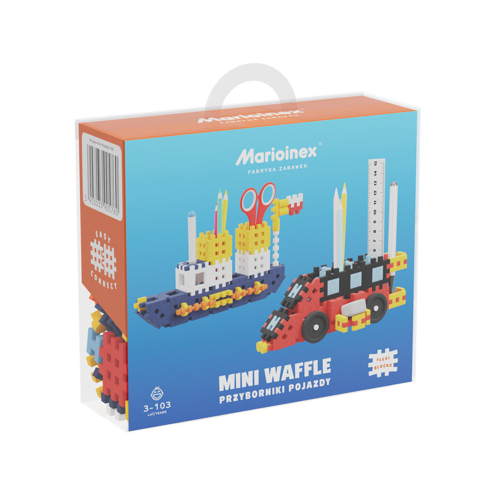 Konstruktor Marioinex Mini Waffle pliiatsihoidja Transport, 140 tk цена и информация | Klotsid ja konstruktorid | hansapost.ee