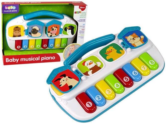 Laste klaver Värvilised loomad Lean Toys цена и информация | Beebide mänguasjad | hansapost.ee