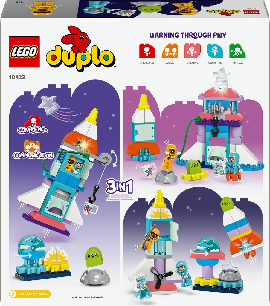 10422 Lego® Duplo kosmoselaeva seiklused kolm ühes hind ja info | Klotsid ja konstruktorid | hansapost.ee