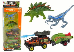 Dinosauruste ja haagisega auto komplekt Dino Hunter цена и информация | Игрушки для мальчиков | hansapost.ee