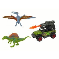 Dinosauruste kujude ja auto komplekt Lean Toys цена и информация | Игрушки для мальчиков | hansapost.ee