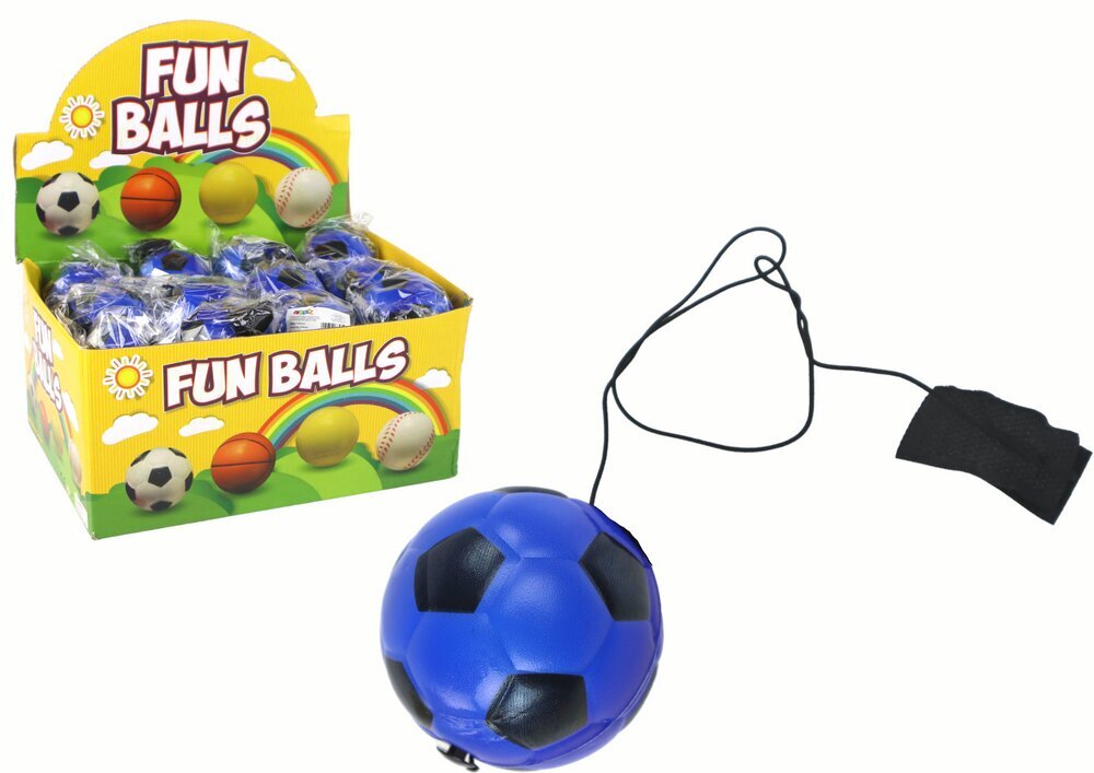 Nööriga pall, sinine, 6 cm hind ja info | Arendavad laste mänguasjad | hansapost.ee