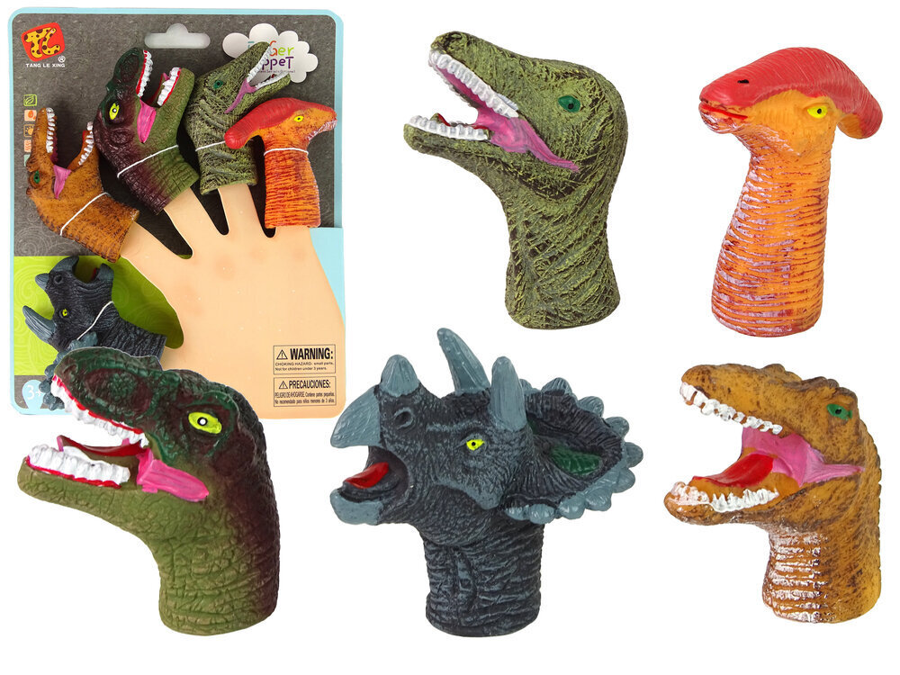 Sõrmenukkude komplekt Dinosaurused Lean Toys, 5-osaline цена и информация | Mänguasjad tüdrukutele | hansapost.ee