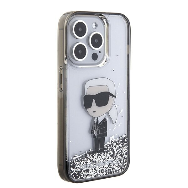 Karl Lagerfeld KLHCP15XLKKNSK iPhone 15 Pro Max 6.7" Liquid Glitter Ikonik hind ja info | Telefonide kaitsekaaned ja -ümbrised | hansapost.ee