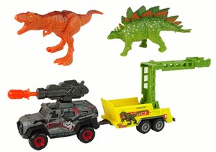 Dinosauruse ja haagisega auto komplekt Dino Hunter, hall hind ja info | Mänguasjad poistele | hansapost.ee