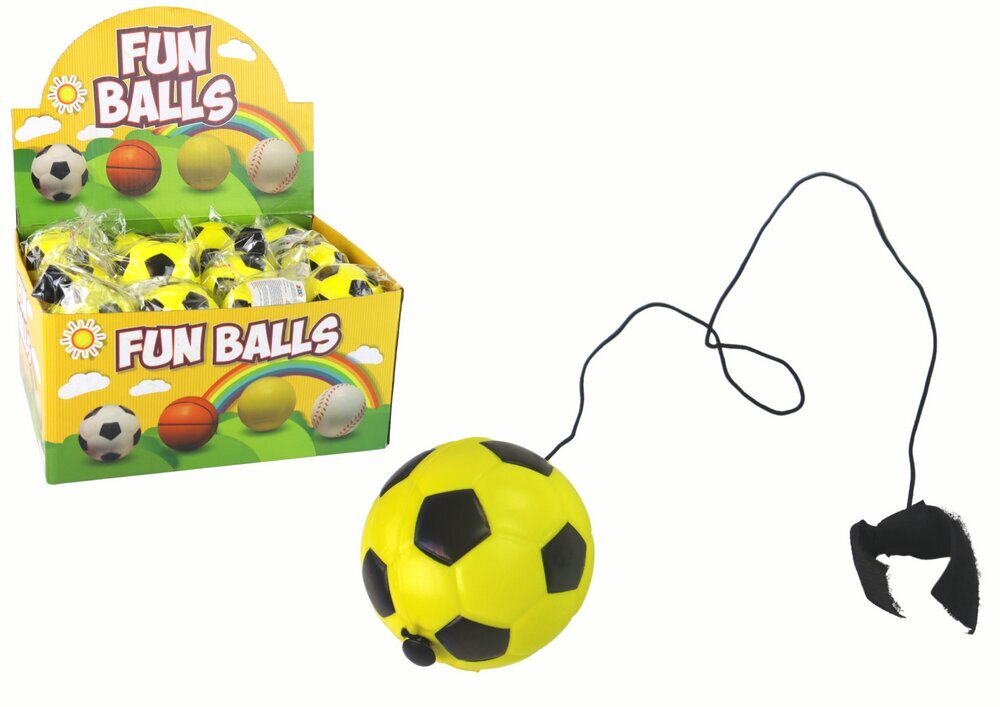 Nööriga pall, kollane, 6 cm hind ja info | Arendavad laste mänguasjad | hansapost.ee