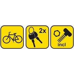 Велосипедный замок Dunlop, 10 мм, черный цена и информация | Замки для велосипеда | hansapost.ee