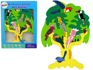 Puidust pusle Lean Toys Puu koos papagoidega hind ja info | Pusled lastele ja täiskasvanutele | hansapost.ee