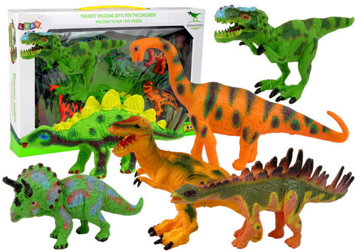Dinosauruse kujude komplekt Lean Toys, 6 tk. цена и информация | Mänguasjad poistele | hansapost.ee