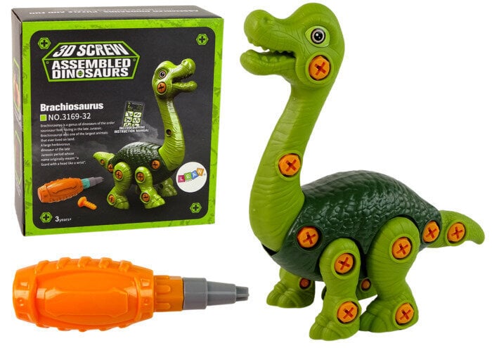 Dinosaurus Brachiosaurus koos kruvikeerajaga Lean Toys, roheline цена и информация | Mänguasjad poistele | hansapost.ee