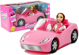 Nukk koos roosa autoga Lean Toys hind ja info | Mänguasjad tüdrukutele | hansapost.ee
