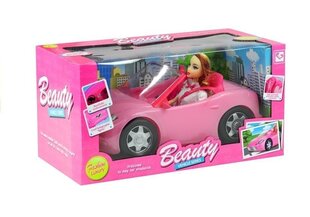 Nukk koos roosa autoga Lean Toys hind ja info | Mänguasjad tüdrukutele | hansapost.ee