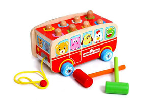 Puidust mänguasi koos haamriga Buss price and information | Educational children's toys | hansapost.ee