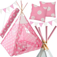 Vaikiška palapinė Tipi 4. Dots, Pink/White цена и информация | Детские домики | hansapost.ee