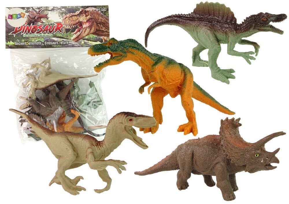 Dinosauruse kujude komplekt Lean Toys, 4 tk. цена и информация | Mänguasjad poistele | hansapost.ee