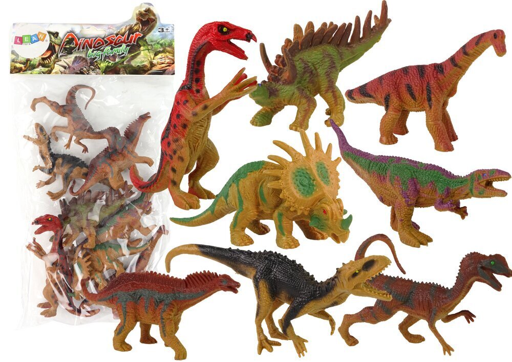 Dinosauruste kujude komplekt Lean Toys, 8 tk. цена и информация | Mänguasjad poistele | hansapost.ee