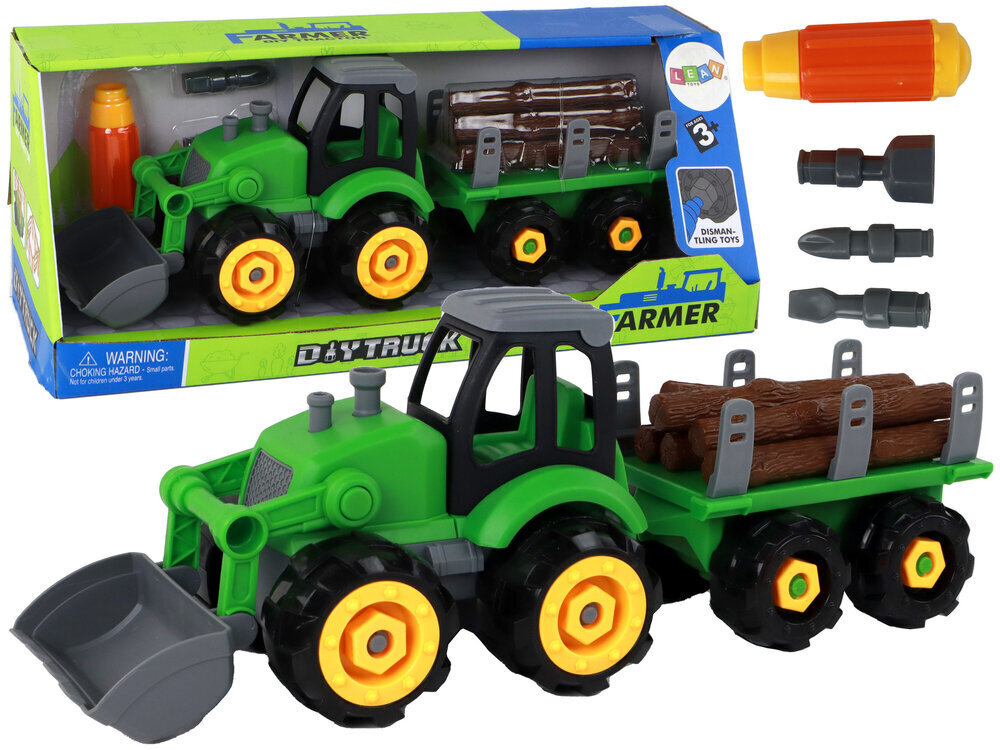 Traktor koos tarvikute ja muude lisadega Lean Toys цена и информация | Mänguasjad poistele | hansapost.ee