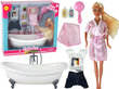 Nukk Lucy koos vannikomplektiga Lean Toys цена и информация | Mänguasjad tüdrukutele | hansapost.ee