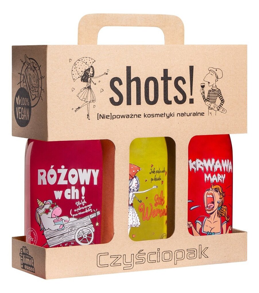 Dušigeeli komplekt Shots: roosa naistele 500 ml + kollane naistele 500 ml + punane naistele 500 ml hind ja info | Dušigeelid, õlid | hansapost.ee