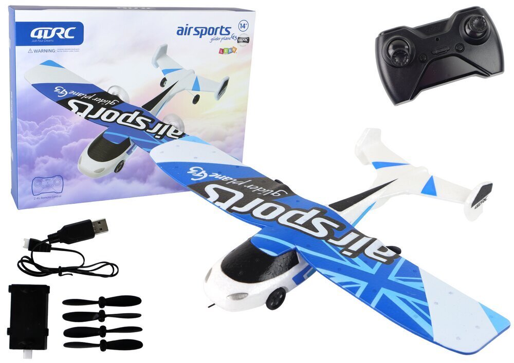 Rc lennuk 4D-G7 Lean Toys, sinine/valge hind ja info | Mänguasjad poistele | hansapost.ee