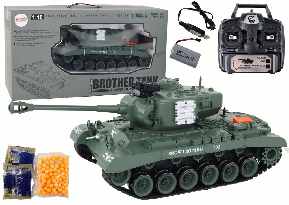 Tank koos puldiga Leopard 102 Lean Toys, hall цена и информация | Mänguasjad poistele | hansapost.ee