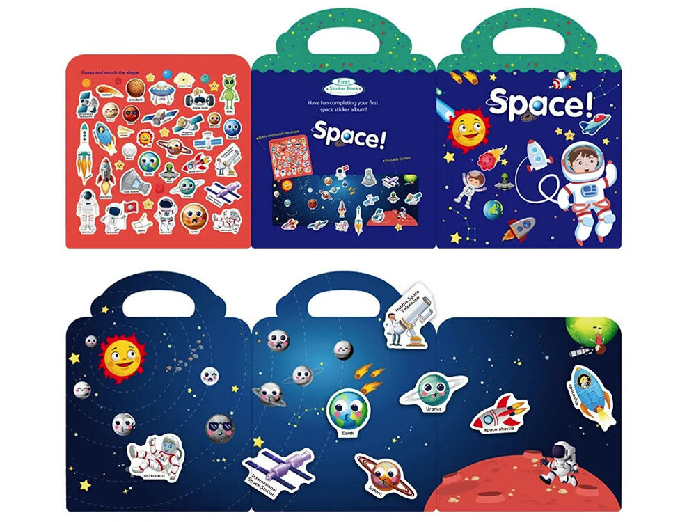 Kleepsualbum Kosmoseplaneedid цена и информация | Arendavad laste mänguasjad | hansapost.ee