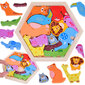 Värviline puidust pusle Loomad, 13 o. цена и информация | Arendavad laste mänguasjad | hansapost.ee