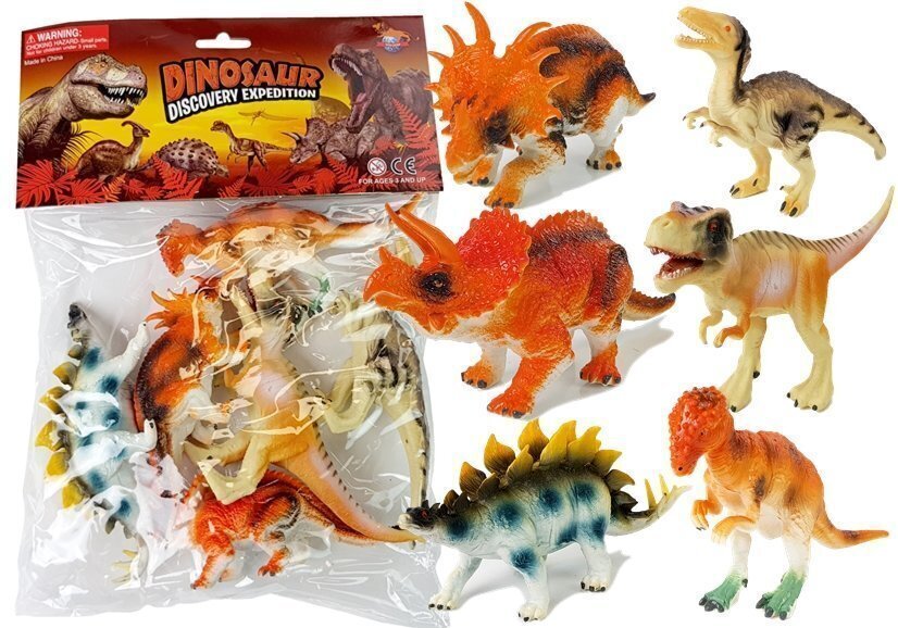 Dinosauruste kujude komplekt Lean Toys, 6 tk. цена и информация | Mänguasjad poistele | hansapost.ee