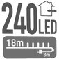 Jõulutulede valguskett 240 Led, 18 m цена и информация | Jõulutuled | hansapost.ee