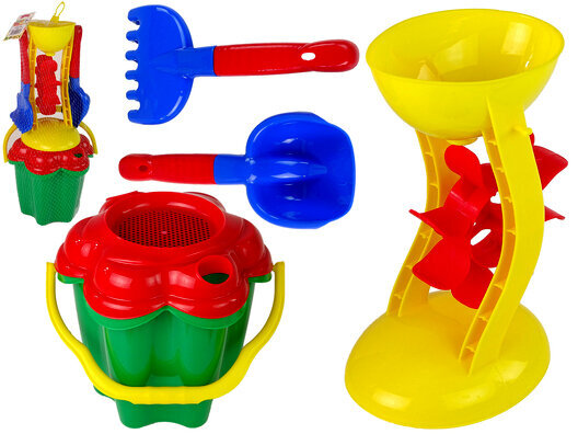 Liivamänguasjade komplekt veskiga, 5-osaline цена и информация | Ranna- ja õuemänguasjad | hansapost.ee